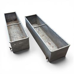 IAE - two galvanised water troughs with taps