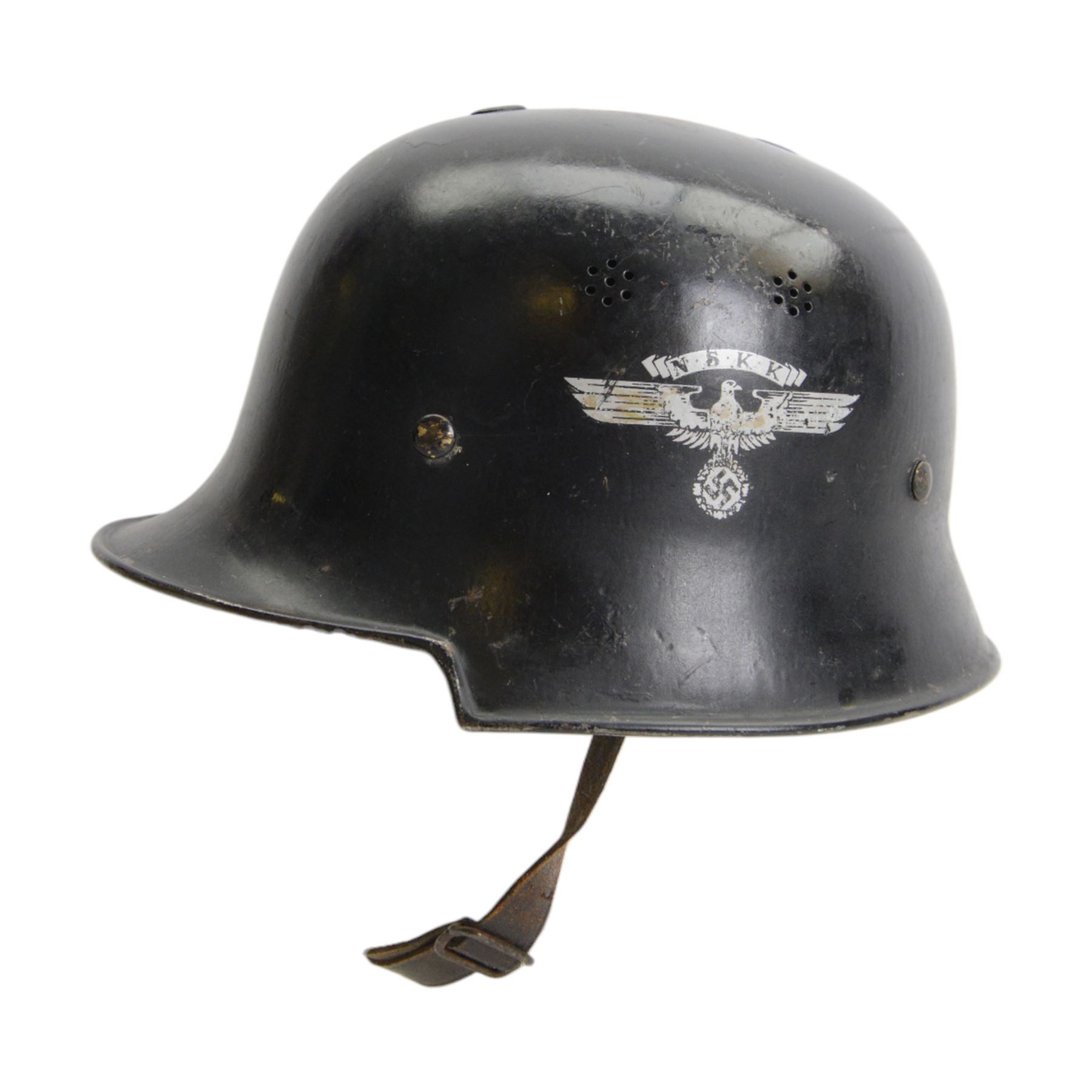Third Reich M34 German fire helmet, with NSKK decal, complete with lining and chinstrap
