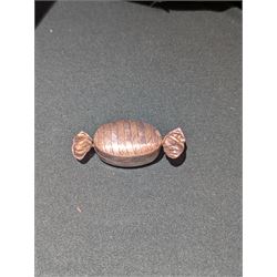Silver trinket box, modelled as a sweet, hallmarked 