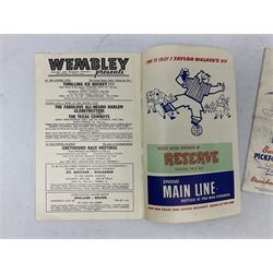 Three F.A. Cup Final programmes at Wembley - 1952 Arsenal v Newcastle United played on May 3rd; 1953 Blackpool v Bolton Wanderers on May 2nd, the famous Stanley Matthews final, who scored a match winning hat-trick; and 1956 Birmingham City v Manchester City on May 5th, the famous Bert Trautmann final where he carried on playing with a broken neck (3)