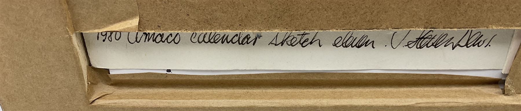 John Steven Dews (British 1949-): Hull Deep Sea Trawler, pencil, signed and inscribed '1980 Amoco Calendar sketch Eleven' verso 19cm x 29cm
Provenance: in the autumn of 1979 Steven accepted a commission from Amoco to execute twelve pictures for their 1980 calendar to reflect the development of the ocean-going vessel from Drake's 