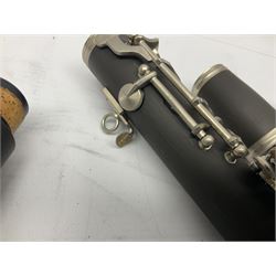 Windsor five-piece clarinet, serial no.EK05580; and Selmer Console clarinet with B&H mouth-piece; both cased (2)