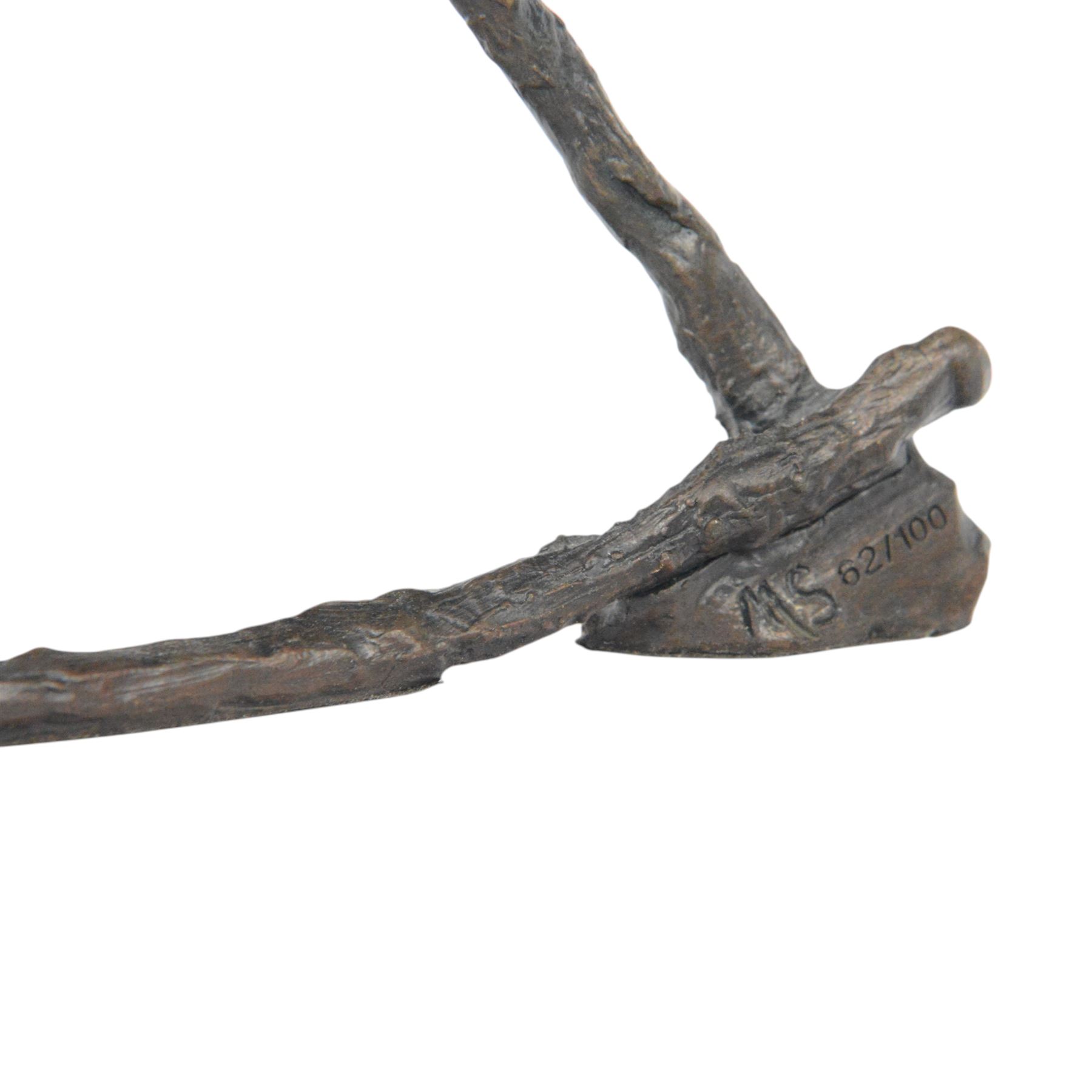 Michael Simpson (British Contemporary): Perching Frogs, set of three limited edition bronzes, monogrammed and numbered 62/100, 10/50 and 26/150, tallest H15cm 