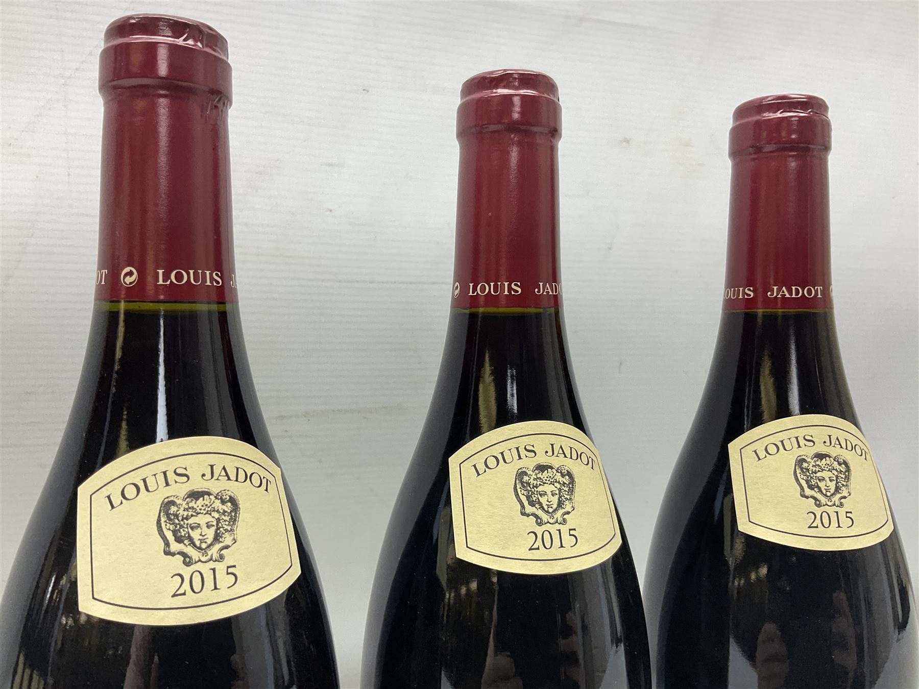 Mixed red wine from Louis Jadot, to include, 2015 Volnay, 2015 Pommard Clos De La Commaraine, 2015 Nuits Saint Georges, etc, various contents and proof, (10)