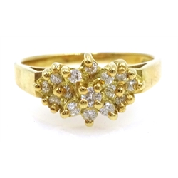  18ct gold diamond cluster ring hallmarked  