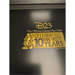 Disney Fan Club D23 Gold Member 10 Year Anniversary enamel pins set, boxed