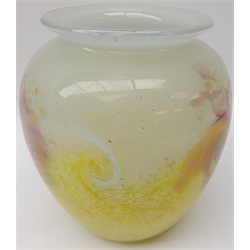  Monart glass vase decorated in the 'Paisley Shawl pattern & HF shape, H17.5cm   