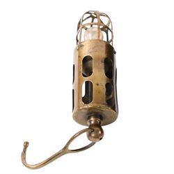 Inspection lamps and similar, including hanging brass engine inspection light, railway signal lollipop lamp, railway lantern, Sentinel paraffin heater, Ceag inspection lamp and a Crescent lamp
