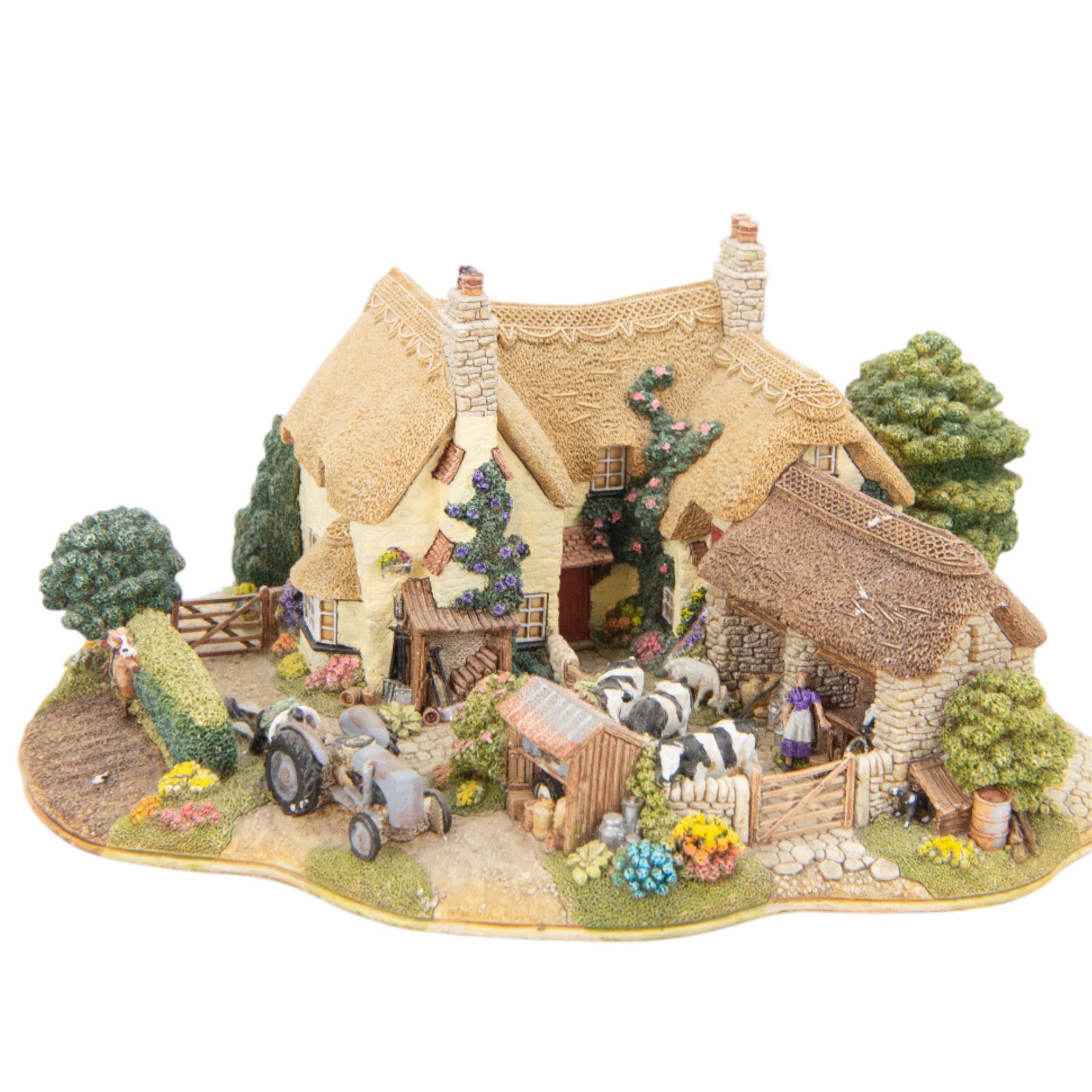 Four Lilliput Lane models, comprising Oakwood Smithy, We Plough the Fields and Scatter, Bluebell Farm and Highghyll Farm