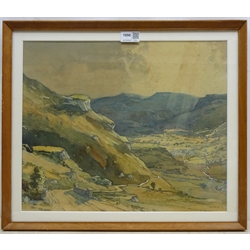 George Robert Fathers (British 1898-1968): Looking over a Yorkshire Dale, watercolour signed and dated '60, 33cm x 41cm