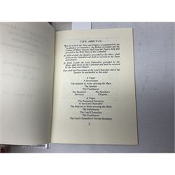 Disbound WW2 album relating to the battleship HMS King George VI containing over fifty various size loose photographs of the ship in action, guns firing, crew members, aircraft, two of George VI on board, three of Winston Churchill on board, official 1942 Christmas messages including Franklin Roosevelt etc; together with unrelated printed letter on 10 Downing Street notepaper from Winston Churchill; and Order of Service for Churchill's funeral at St. Paul's Cathedral 30th January 1965