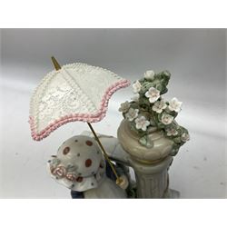 Lladro figure Glorious Spring, modelled as a girl holding a flower and parasol, no. 5284, H32cm