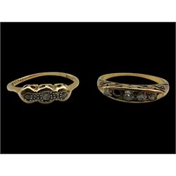 Two 18ct gold diamond rings