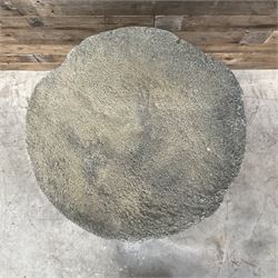 Cast stone two piece garden staddle stone mushroom