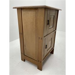 Ernest Gimson (1864-1919) - circa. 1904-1910, Arts & Crafts chestnut wood cabinet, visible wedged tenon joints, enclosed by two fielded panelled doors fitted with brass droplet handles, panelled sides and back, stile supports
Provenance: The vendor is a relative of Benjamin Fletcher who was headmaster of Leicester School of Art in the early 1900s. He was associated with Gimson and involved in setting up the Dryad company. 

The cabinet was acquired by Fletcher during his time in Daneway, Sapperton where Gimson had workshops. The cabinet stayed in the family and has been passed down to the current vendor.