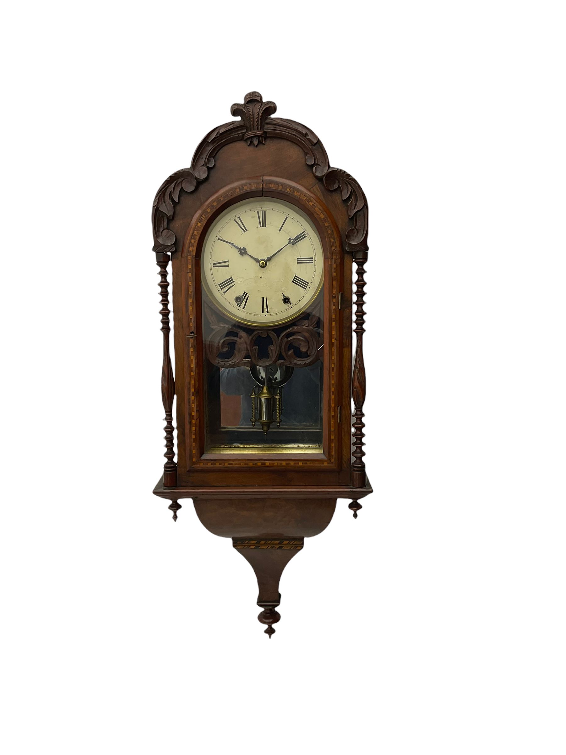 A 19thcentury American Wall Clock In A Walnut Case With Crossbanding