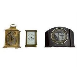 1930s Smiths Bakelite mantel clock, and two small table clocks