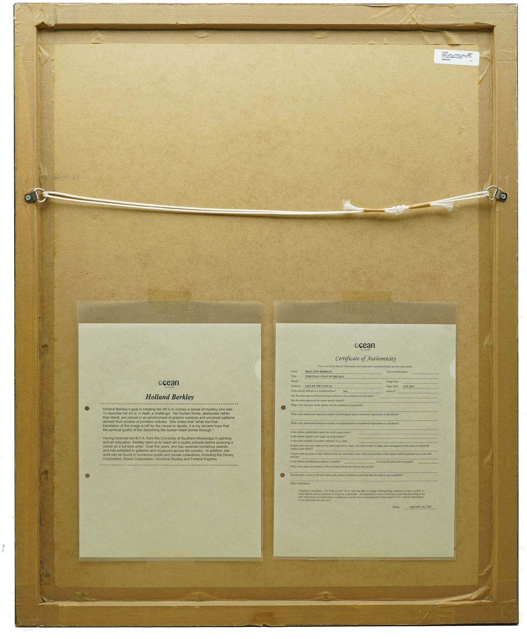 Jacqueline Holland Berkley (British 20th century): 'Tom Was A Man Of His Day', limited edition giclee print signed and numbered 322/495, 50cm x 37cm 