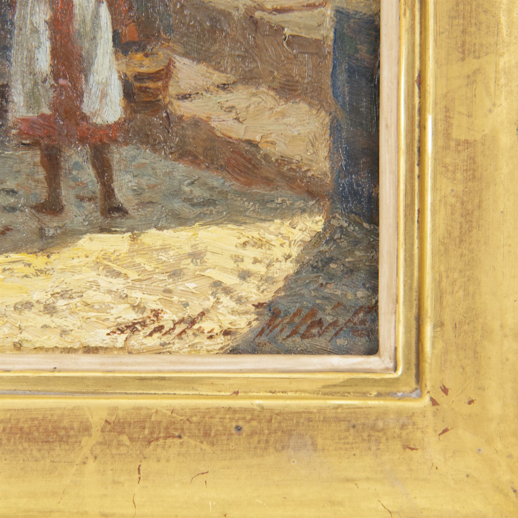 Arthur White (British 1865-1953): 'A Byeway St Ives', oil on board signed 45cm x 12cm 
Provenance: private collection purchased David Messum Winter Exh. 2000 No.19, labels verso 