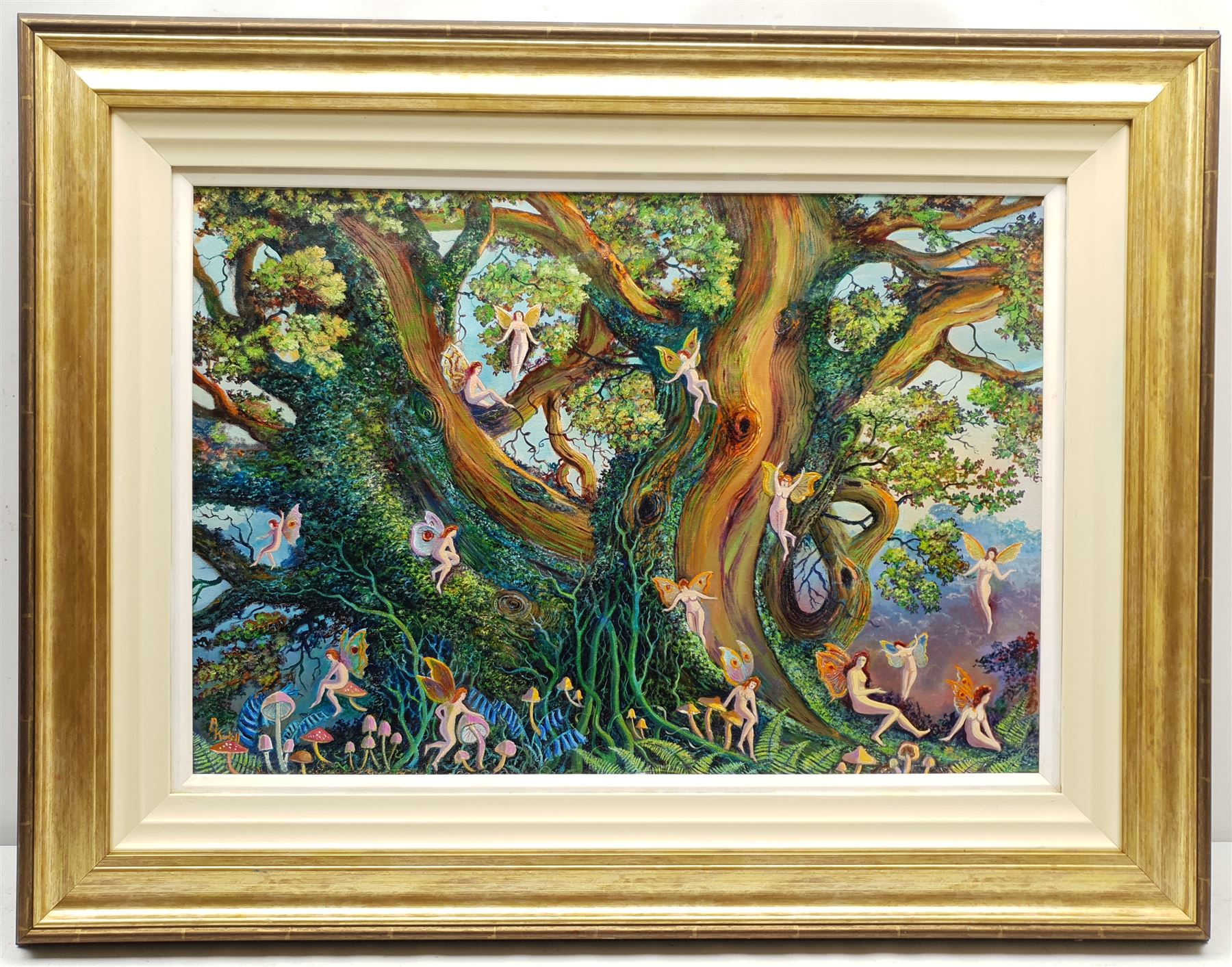 Bruce Kendall (British Contemporary): 'A Midsummer Night's Dream', oil on board signed, titled verso 44cm x 65cm