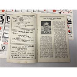 Fulham F.C. programmes - twenty-seven home matches 1949/50 - 1957/58; and two photocopies of memorabilia items