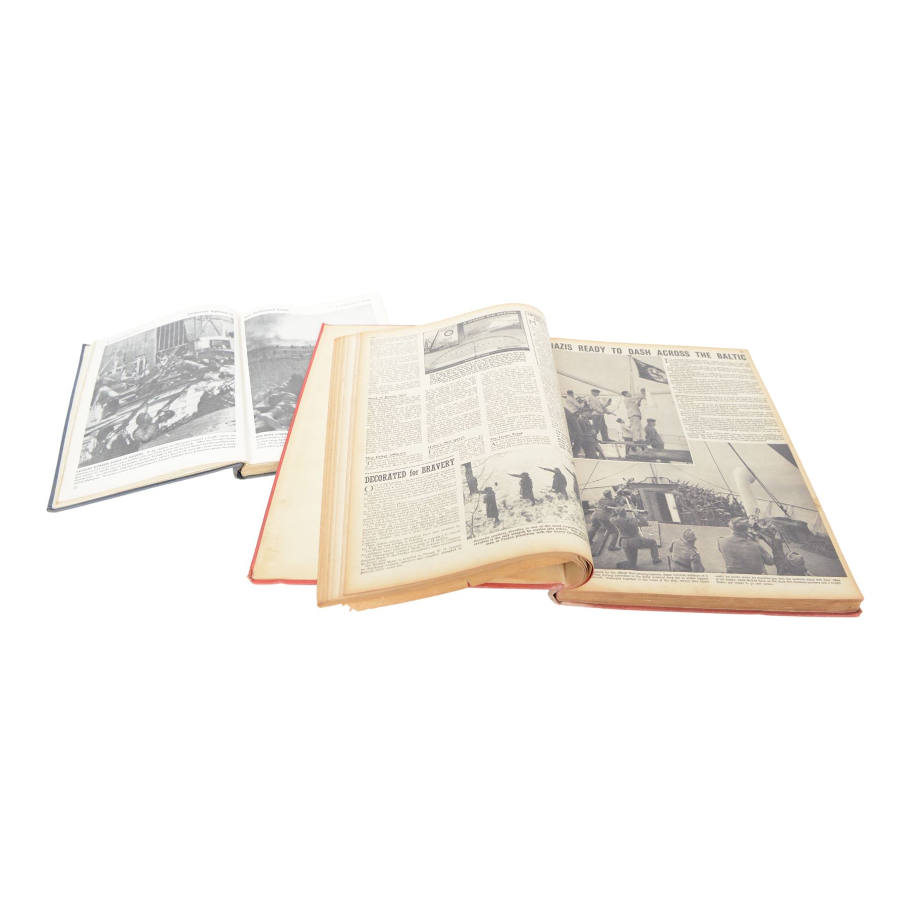 Studentika Bierzipfel, student beer tassel, with crest to the centre, together with Austrian badge, together with two books, The War in Pictures and The War etc 