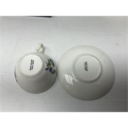 Poole pottery Dolphin, together with Royal Worcester miniature teacup and saucer, Royal Crown Derby miniature teacup and saucer in Derby Posies and one other