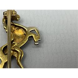 Royal West Kent regiment 9ct gold and enamel sweetheart brooch; The Queens Own regiment silver and enamel sweetheart brooch; and another sweetheart brooch for the Royal West Kent regiment (3)