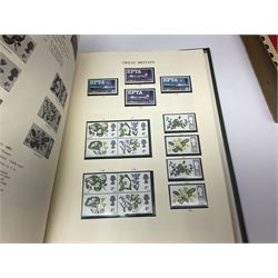 Mostly Queen Elizabeth II Great Britain and Isle of Man stamps including mint examples, housed in various albums, stockbooks and loose, in one box