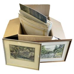 Collection of James Lishman (British 1931-2024) watercolours and oils to include views of Rievaulx Abbey etc mostly unframed in one box (approx. 20)