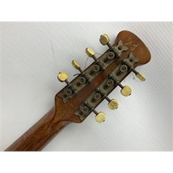 Early 20th century John Grey & Sons London eight-string banjo mandolin with 20cm (8