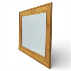 Modern oak framed wall mirror, moulded frame