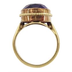 9ct gold single stone amethyst ring, hallmarked