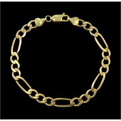 9ct Figaro link bracelet, hallmarked