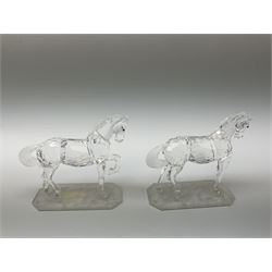 A pair of Swarovski Crystal horses H9.5cm, in original boxes