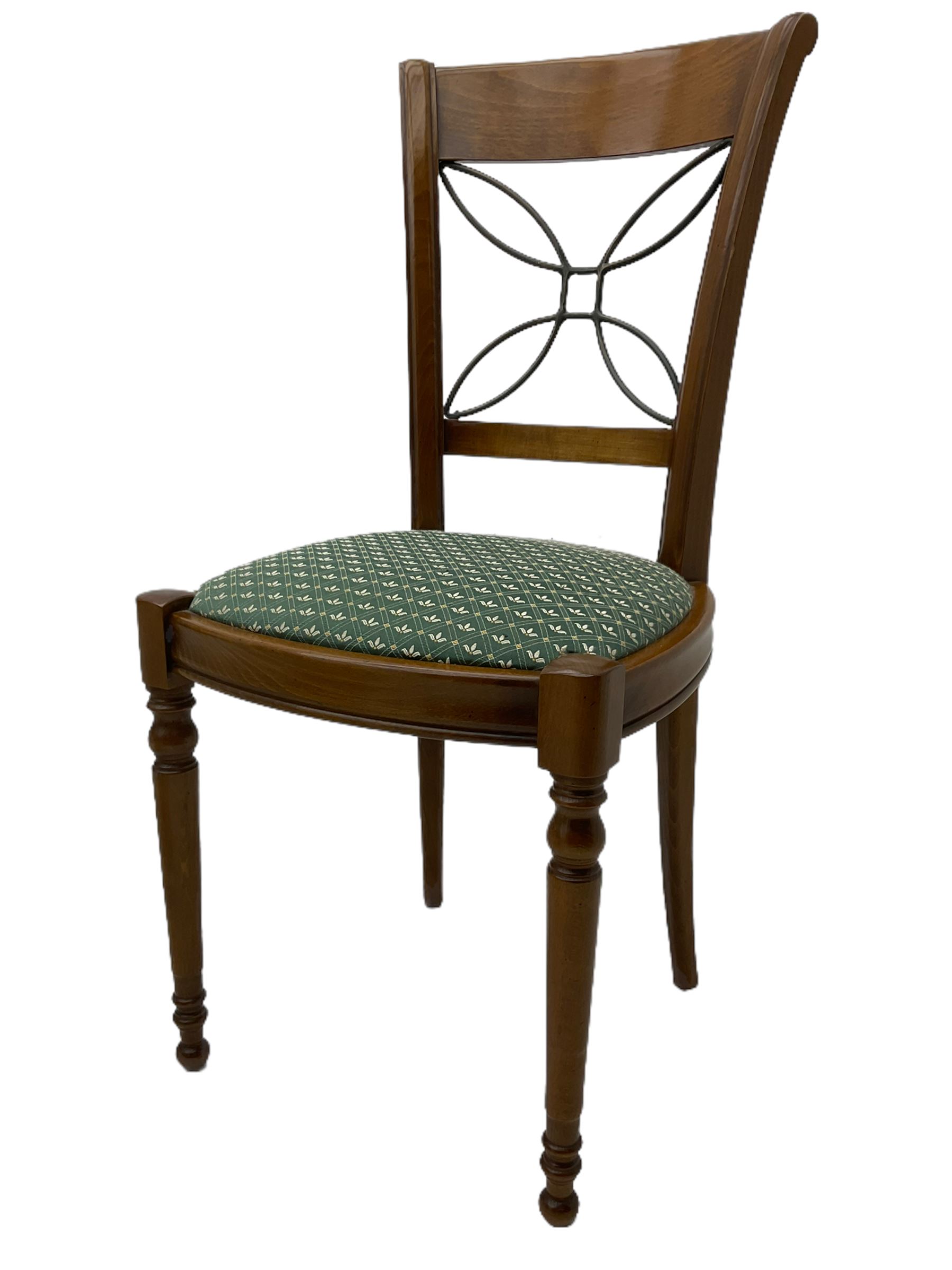 Ernest Menard cherry wood and wrought metal dining table with glass