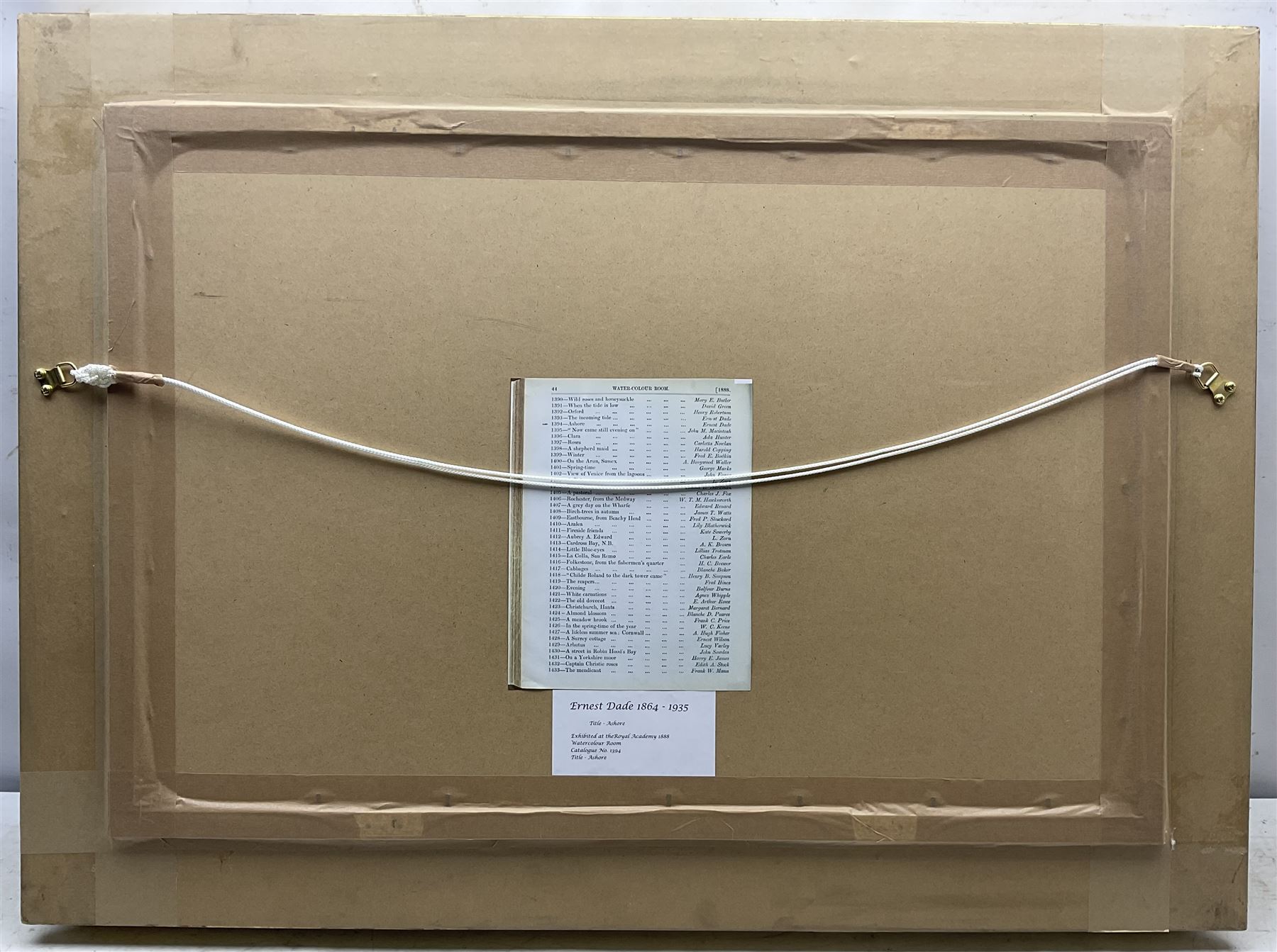 Ernest Dade (Staithes Group 1864-1935): 'Ashore' - Fishermen beside the Old Cod and Lobster Staithes, watercolour signed 49cm x 74cm 
Provenance: exh. Royal Academy 1888 No.1394