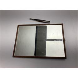 Mappin & Webb leather cased campaign gentleman's vanity set, the tan leather case opening to reveal fitted interior with five engine turned silver capped glass vanity bottles, hallmarked Mappin & Webb, London 1944, brushes, mirror etc, monogram DPK to the top of the case