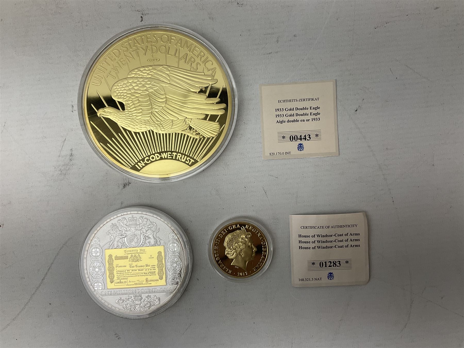 Coins including United States of America 1885 Morgan dollar, Queen Elizabeth II Bailiwick of Guernsey 20012 and 2013 five pound coins, Isle of Man Paddington Bear 2008 one crown, various other commemorative coins etc