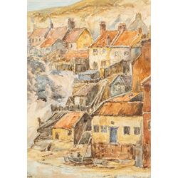 T G (Late 19th century): Whitby East Cliff, watercolour signed with initials 17cm x 12cm