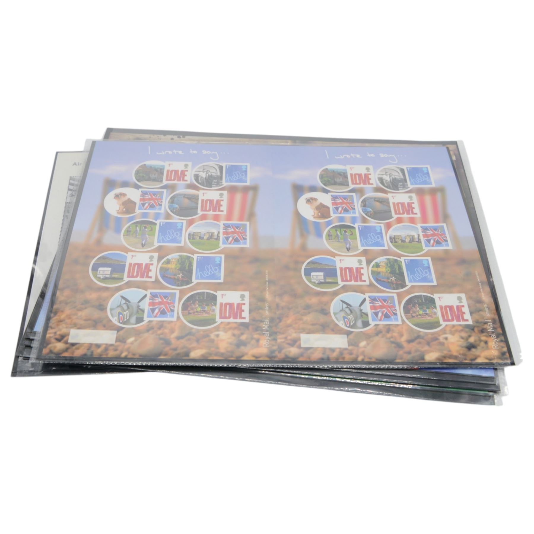 Queen Elizabeth II mint decimal stamps, all in smiler sheets, face value of usable postage approximately 330 GBP