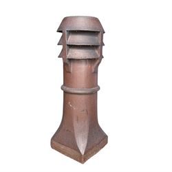  Terracotta chimney pot along with green painted outdoor lamp