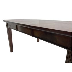 19th century mahogany extending dining table with leaf, telescopic wind out action