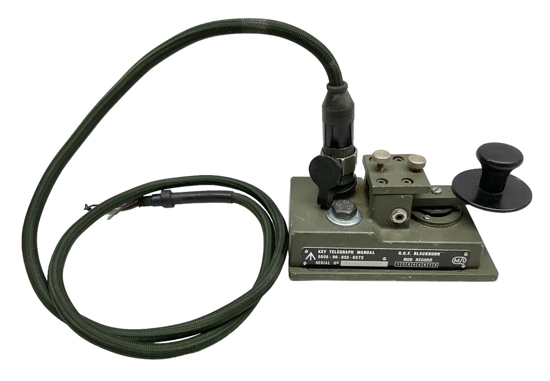 MOD British Army Royal Ordnance Factory R.O.F. Blackburn 93 Morse signals telegraph key with broad arrow