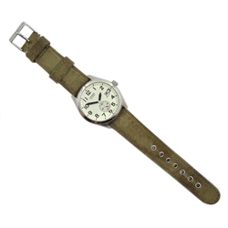  Citizen Eco Drive gentleman's stainless steel wristwatch, with date aperture, on fabric strap  