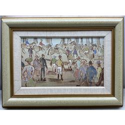 Gladys Maccabe MBE ROI (Northern Irish 1918-2018): Phoenix Park Racecourse - Dublin, gouache and wash signed 21cm x 36cm