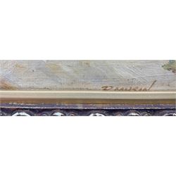 Paul Musin (Belgian 20th Century): Two 1920s Ladies on a Train, oil on panel signed 23cm x 32cm