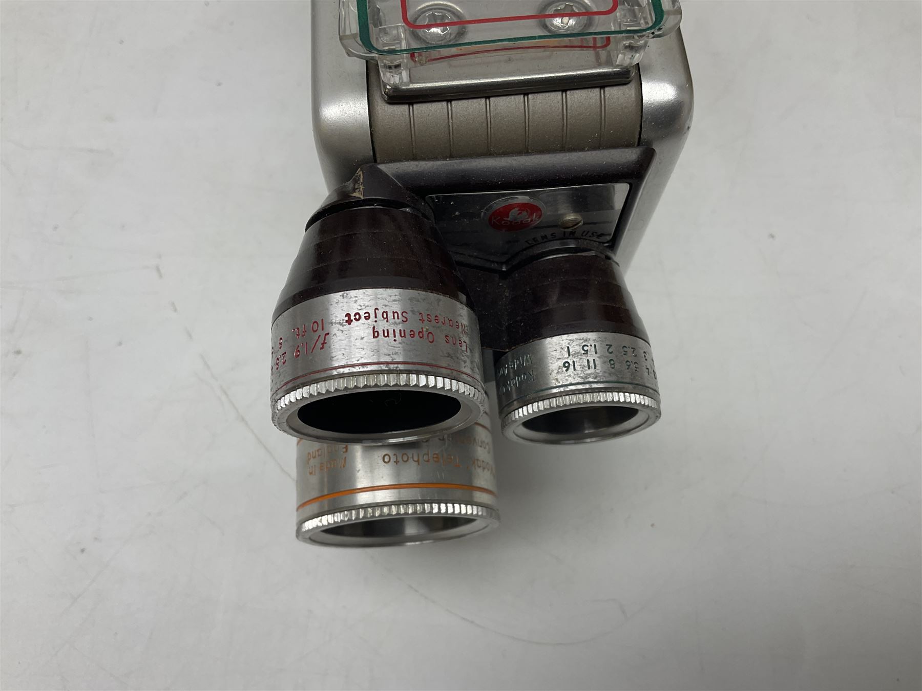 Bolex Paillard P3 Zoom Reflex camera body, serial no 38090, with 'B te S.G.D.G Som Berthiot Pan-Cinor 1:1.9 f=8a 40' lens, serial no. 40251438 in case, Kodak Brownie movie camera, Kodak model 2 Brownie movie camera and a Kodak 8 Movie Projector A-15G and other camera equipment 