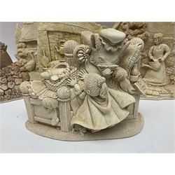 Thirty three Lilliput Lane models from the British collection and paint your own Children's Plaques, to include I am a little teapot, Gnome improvements, Dennis the Dragon, Bill and Ben, The Bobbins etc, some with boxes and deeds 