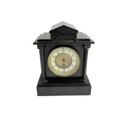 French timepiece mantle clock in a Belgium slate case.